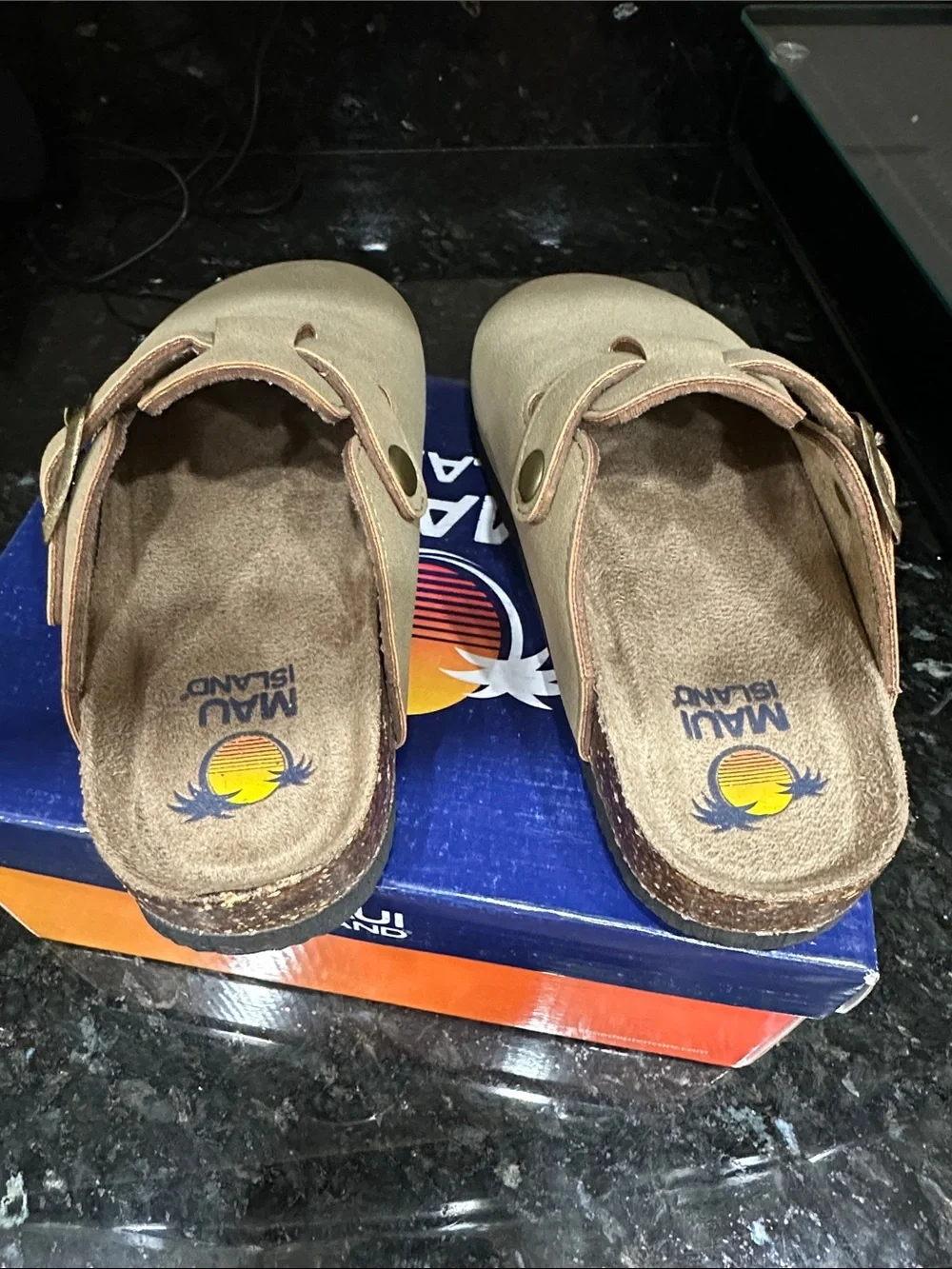 Maui Island Kids Beige Slip-On Clog with Buckle